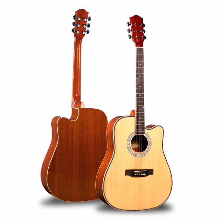 41 inch good quality spruce sapele acoustic guitar with gloss finish